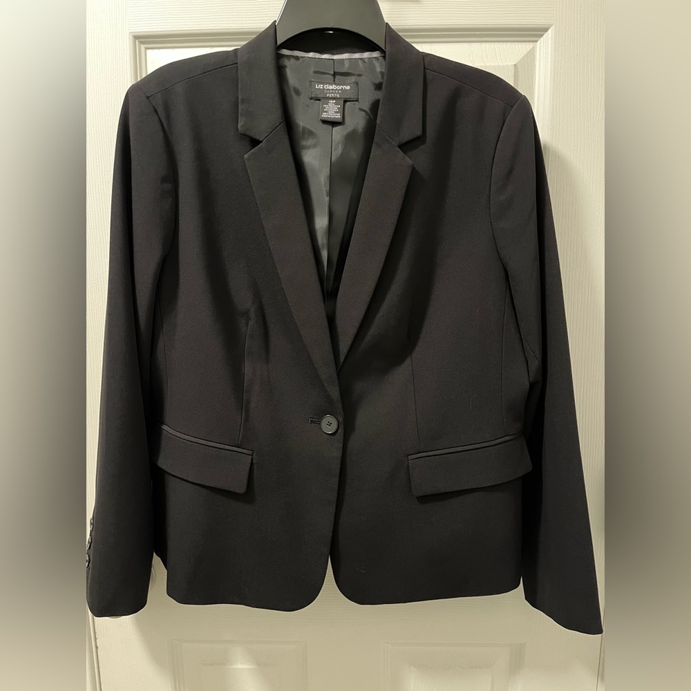Liz Claiborne Classic Black Blazer Size 16P